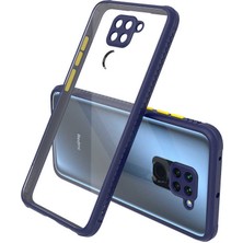 Mobaxaksesuar Xiaomi Redmi Note 9 Kılıf Kenar Renkli Sararmaz Şeffaf Kapak