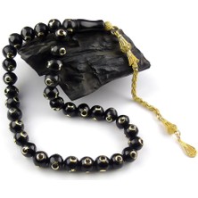 Tesbih Rüyası Bilek Boy Sarı Ayyıldız Işlemeli Oltu Tesbih