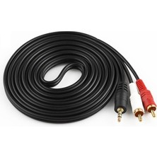 Boblov 1.5 Metre Stereo Lale Kablo 3.5 mm Stereo 2 RCA Ses Sistemi Kablosu Aux