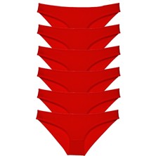 Royaleks 6 Adet Süper Eko Set Likralı Kadın Slip Külot Kırmızı