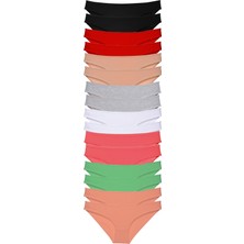 Royaleks 16 Adet Süper Eko Set Likralı Kadın Slip Külot 8 Renkli
