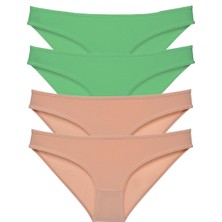 Royaleks 4 Adet Süper Eko Set Likralı Kadın Slip Külot Yeşil Ten