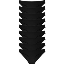 Royaleks 9 Adet Süper Eko Set Likralı Kadın Slip Külot Siyah