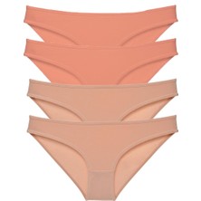 Royaleks 4 Adet Süper Eko Set Likralı Kadın Slip Külot Pudra Ten