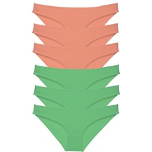 Royaleks 6 Adet Süper Eko Set Likralı Kadın Slip Külot Pudra Yeşil