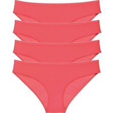 Royaleks 4 Adet Süper Eko Set Likralı Kadın Slip Külot Kırmızı