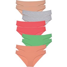 Royaleks 10 Adet Süper Eko Set Likralı Kadın Slip Külot Soft Renkler