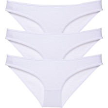 Royaleks 3 Adet Süper Eko Set Likralı Kadın Slip Külot Beyaz