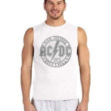 Rock&Roll Dairede Acdc Beyaz Kesik Kol | Kolsuz Erkek T-Shirt | Atlet