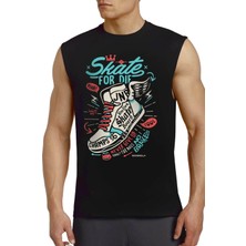 Rock&Roll Kanatlı Ayakkabı Siyah Kesik Kol | Kolsuz Erkek T-Shirt | Atlet
