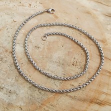 Chavin 4 mm.  Burgu Çelik Erkek Zincir Kolye Dg34