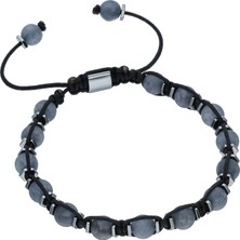 Chavin Doğal Jadeit Hematit Makrome Erkek Bileklik Dy40