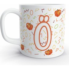 Rock'n Fox Ö Harfi Balkabağı  Tasarım Renkli Harfli Kupa Bardak