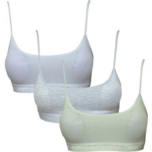 Royaleks Pedli Ip Askılı Beyaz Gri ve Krem Büstiyer 3 Adet