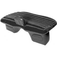 Tme Şişme Araba Arka Koltuk Yatağı Seyahat Minderi + Hava Kompresörü Siyah