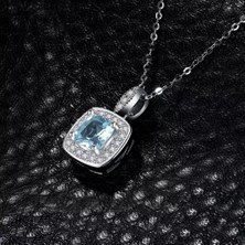 Bylin Sky Blue Topaz Taşlı 925 Ayar Gümüş Kolye