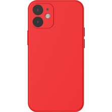 Baseus Liquid Silica Gel Serisi Ultra Koruma Apple iPhone 12 6.1" Kılıf Kırmızı