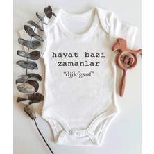 Limon Hayat Bazı Zamanlar Yazılı Kısa Kol Organik Bebek Body