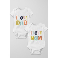 Limon I Love Dad & Mom 2'li Çıtçıtlı Body Seti - Anne Baba Serisi