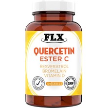 FLX 120 Tablet Kuersetin Quercetin Aserola Magnezyum Ester C Vitaminini Vitamin D Resveratrol Bromelain Complex