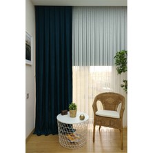 Evdepo Home Koyu Yeşil Düz Renk Pileli Soft Fon Perde, 1/3 Sık Pile, Tek Kanat 50 x 240 cm