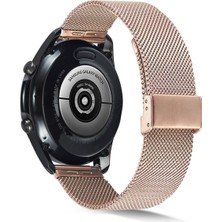 AktarMobile Huawei Watch 3 / Watch 3 Pro Uyumlu Hasır Metal Kordon Klipsli Tel Örgü Kayışrose Gold