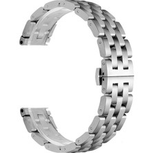 AktarMobile Samsung Galaxy Watch 3 41 mm Uyumlu Metal Kordon Paslanmaz Çelik Kayış Premiumgümüş