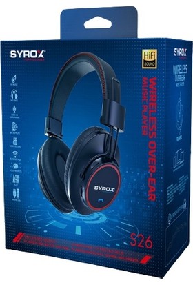 Syrox S26 Kablosuz Bluetooth Kulaklık Hafıza Kartlı
