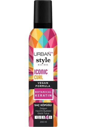 URBAN Care Style Guide Iconic Curl Hacimli Bukleler Sağlayan Saç Köpüğü-Güçlü Tutuş-Vegan-200 ml