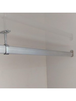 FSM Oval 120CM Alüminyum Dolap Içi Askı Borusu + Aparatları + Vidaları