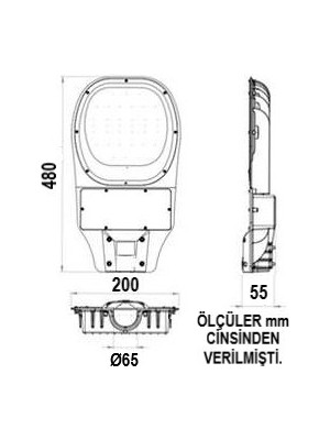 LED 150 Watt Direk Tipi LED Sokak Lambası