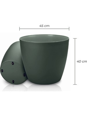 Melkan Home Tekerlekli Saksı 48 Litre Yeşil Renk
