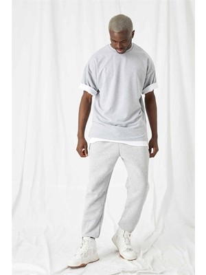 Erkek Rahat Kesim Gri Eşofman Alt