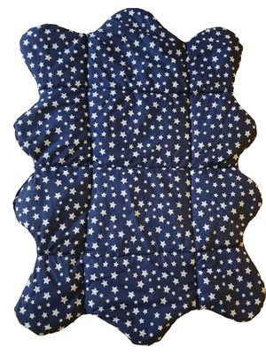 Altev Yıldız Desenli Pamuk Içi Elyaflı Bebek Uyku ve Oyun Halısı Matı Emekleme Minderi