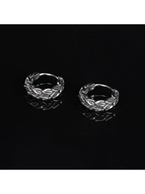 Modern Yaprak Tasarım Spor Tarz Halka Geçirmeli 316L Motorcu Çelik Küpe (Çift)