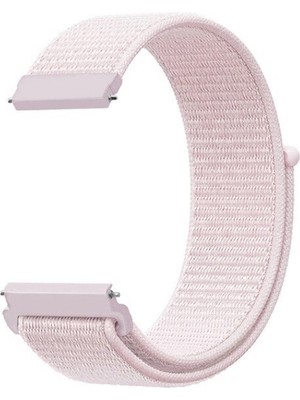Case Street Fossil Gen 5 FTW4024 44MM Kordon Cırtcırt Kumaş Ayarlanabilir Açık Pembe