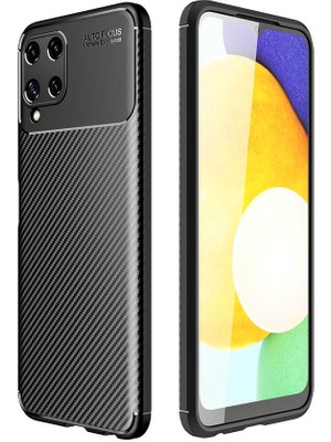 Case Street Samsung Galaxy A22 4g Kılıf Negro Karbon Dizayn Kamera Korumalı Silikon Siyah