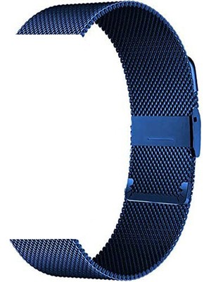 Case Street Fossil Gen 6 Kordon Çıtçıtlı Hasır Metal Örgülü Mavi