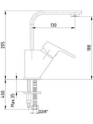 Ar Lunetta Lavabo Bataryası Mat Siyah Kuğu Borulu 103588108