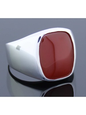 Modasilvers 925 Ayar Gümüş Akik Taşlı Sade Erkek Yüzük