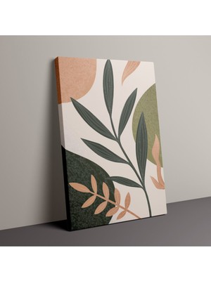 Hobimania Kanvas Tablo 3'lü Set Soft Yapraklar ve Kadın Modern Tuval Dekorasyon Moda Tablo 70X100 cm