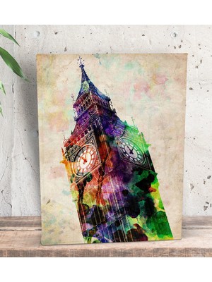 Bk Gift London Big Ben Tasarımlı Dekoratif Mini Kanvas Tablo