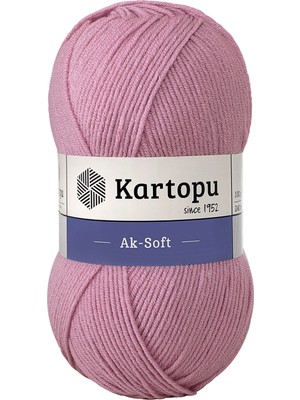 Kartopu Aksoft K1763 Açık Gül Kurusu El Örgü İpliği 100 gr