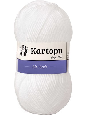 Kartopu Aksoft K010 Beyaz El Örgü İpliği 100 gr