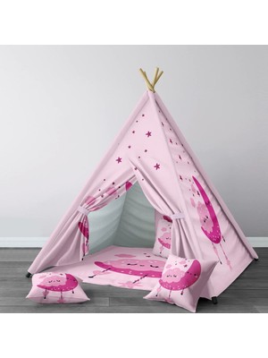 instababyrooms Dijital Baskılı Kızıldereli Çocuk Bebek Odası Oyun Çadırı Model: 228