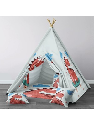 instababyrooms Dijital Baskılı Kızıldereli Çocuk Bebek Odası Oyun Çadırı Model: 1334