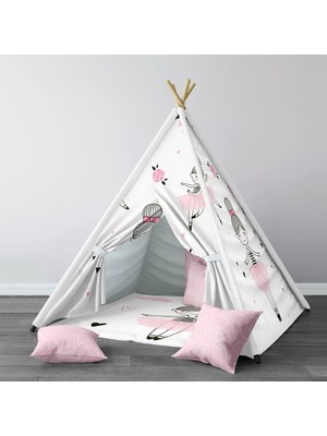 instababyrooms Dijital Baskılı Kızıldereli Çocuk Bebek Odası Oyun Çadırı Model: 011