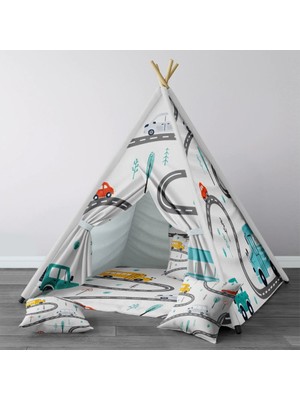 instababyrooms Dijital Baskılı Kızıldereli Çocuk Bebek Odası Oyun Çadırı Model: 298