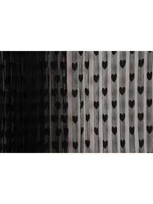 Akça Tekstil Kalpli Model Siyah Renk İp Perde Hazır İp Perde 300 x 280 cm.