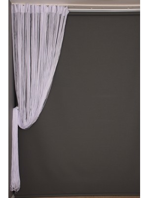 Akça Tekstil Düz İp Model Beyaz Renk Hazır İp Perde 300 x 270 cm.